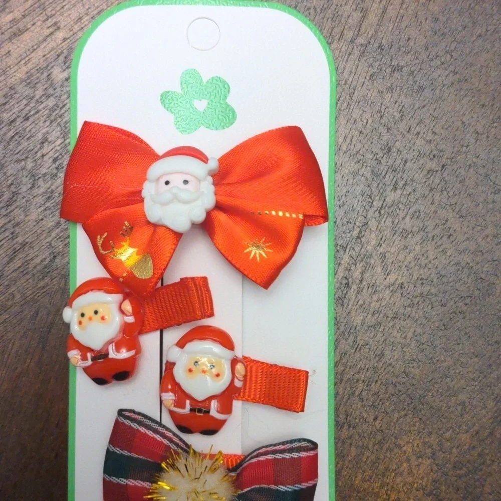 Christmas Santa Hair Clip Set of 5